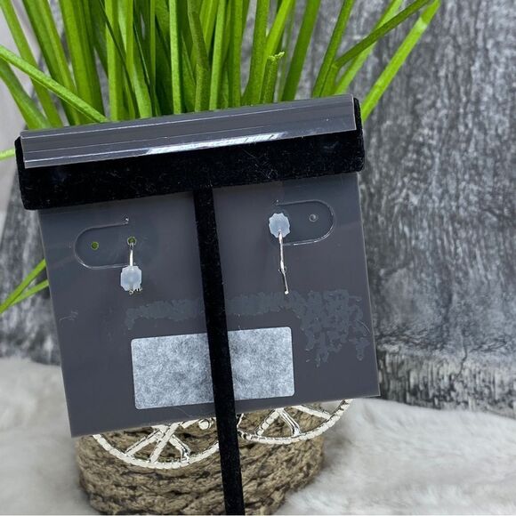 Cezanne Rhinestone Abstract Drop Dangle Fashion Earrings Silver Tone - Picture 5 of 6